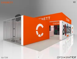 20x50 Péninsule booth design by Pro-X Exhibits